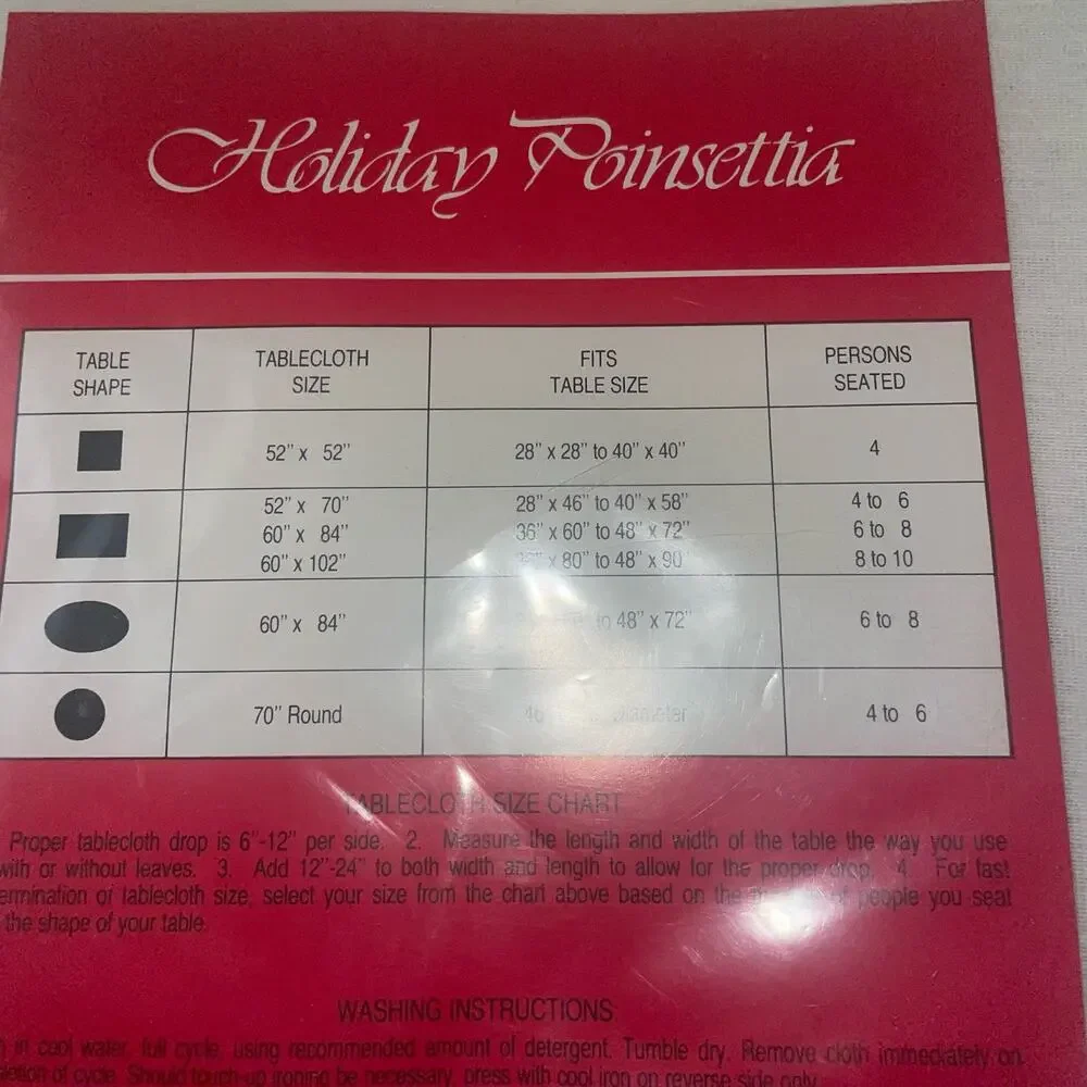Vintage Christmas Table Cloth 60 x 84 New Old Stock in Original Packaging